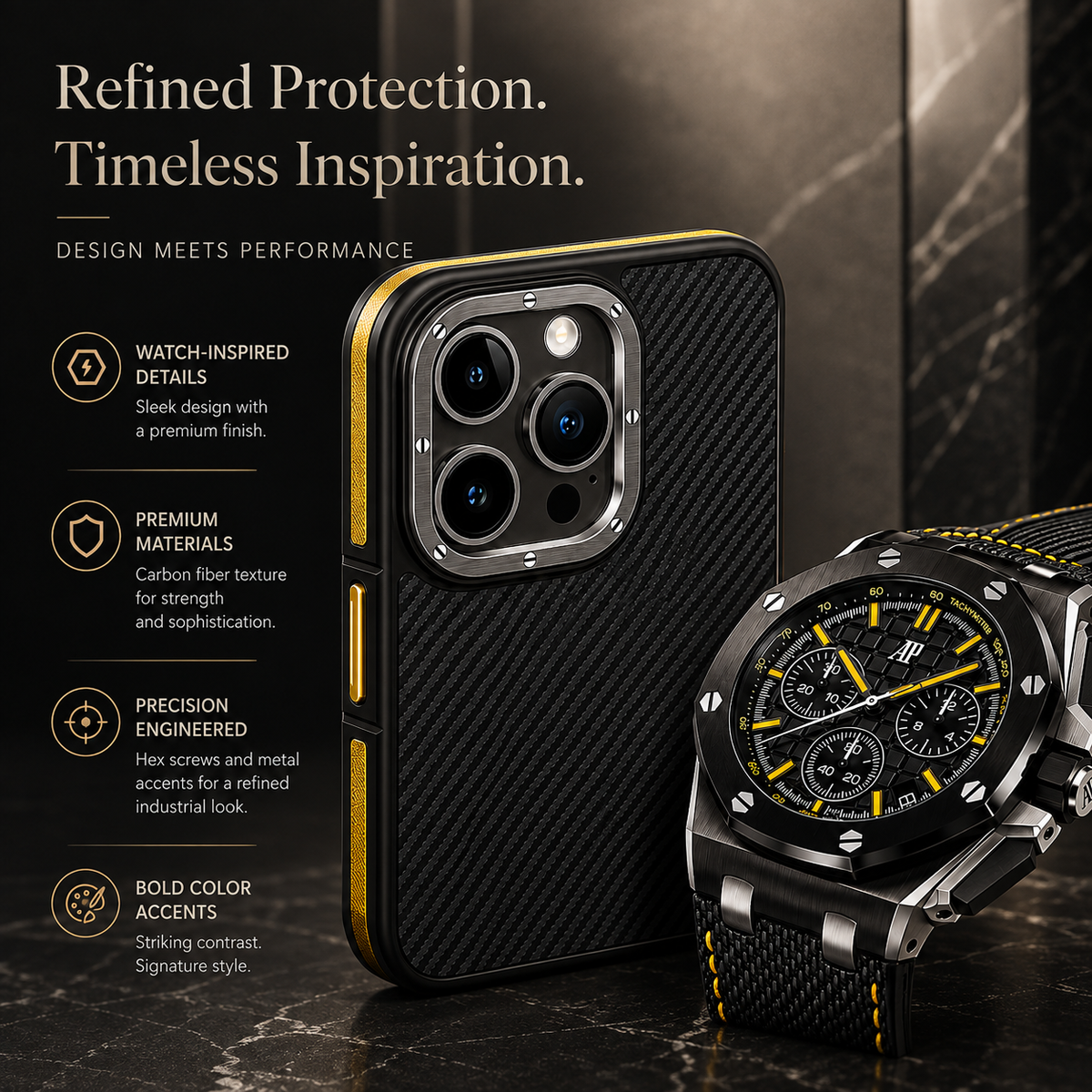 Premium iPhone Case 600D Kevlar Series Magnetic Cover Metal Camera Ring Half Wrapped Dual Layer Carbon Fiber Shockproof Slim Protective Design
