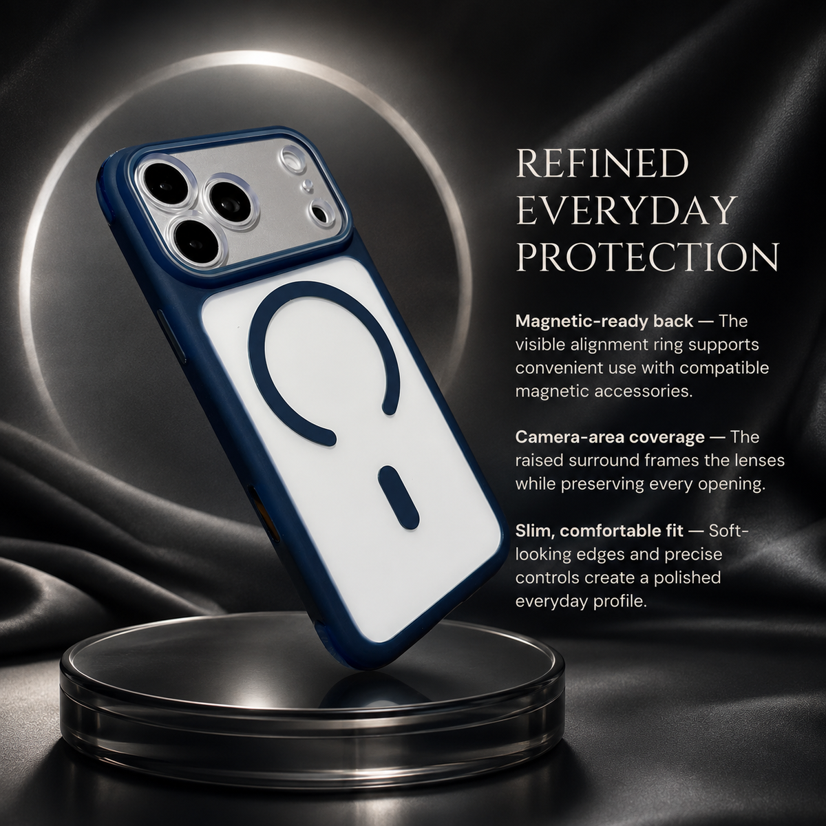 Premium iPhone Case Air Cushion Magnetic Clear Shockproof PC TPU Precision Cutout Anti Drop Transparent Slim Protective Bumper Phone Cover Case Design