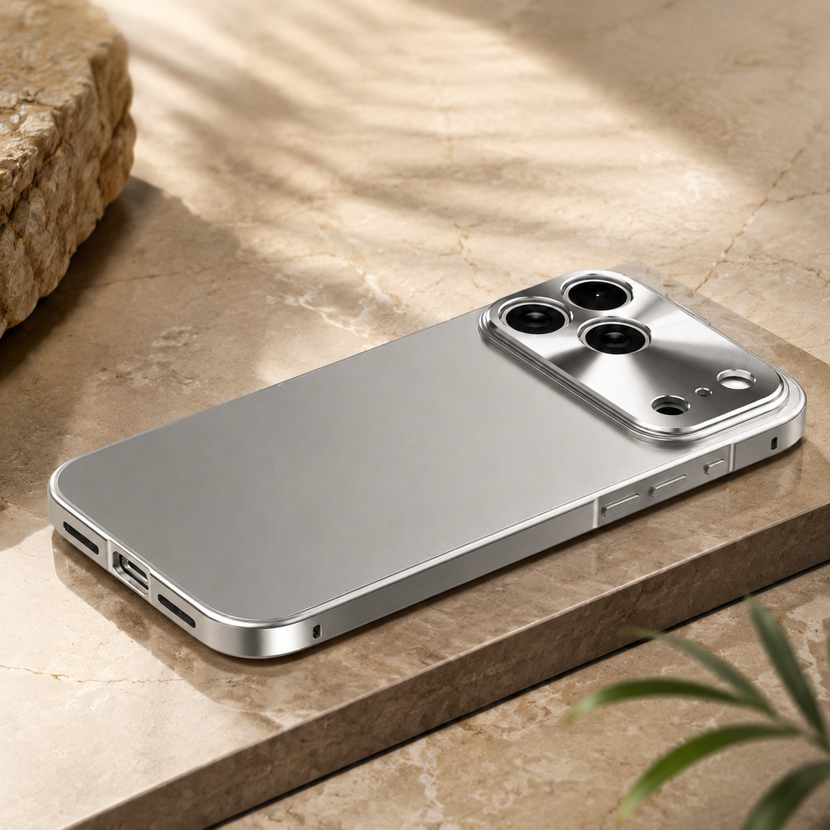 Premium iPhone Case All Aluminum Magnetic Frame Frosted PC Backplate Ultra Thin Shock Absorbing Protective Cover Camera Lens Guard Slim Durable Design