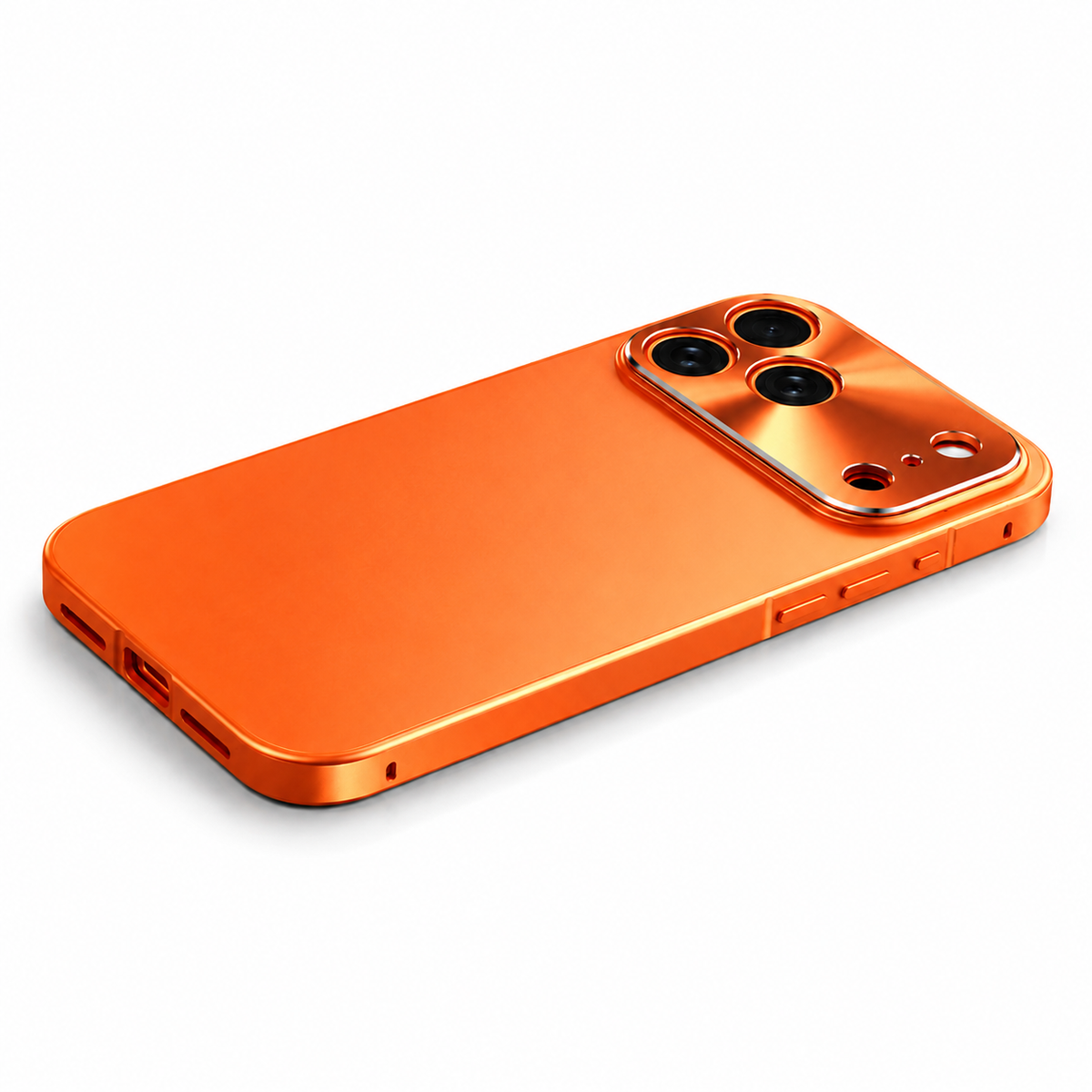 Premium iPhone Case All Aluminum Magnetic Frame Frosted PC Backplate Ultra Thin Shock Absorbing Protective Cover Camera Lens Guard Slim Durable Design