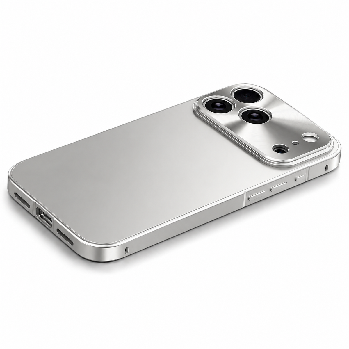Premium iPhone Case All Aluminum Magnetic Frame Frosted PC Backplate Ultra Thin Shock Absorbing Protective Cover Camera Lens Guard Slim Durable Design