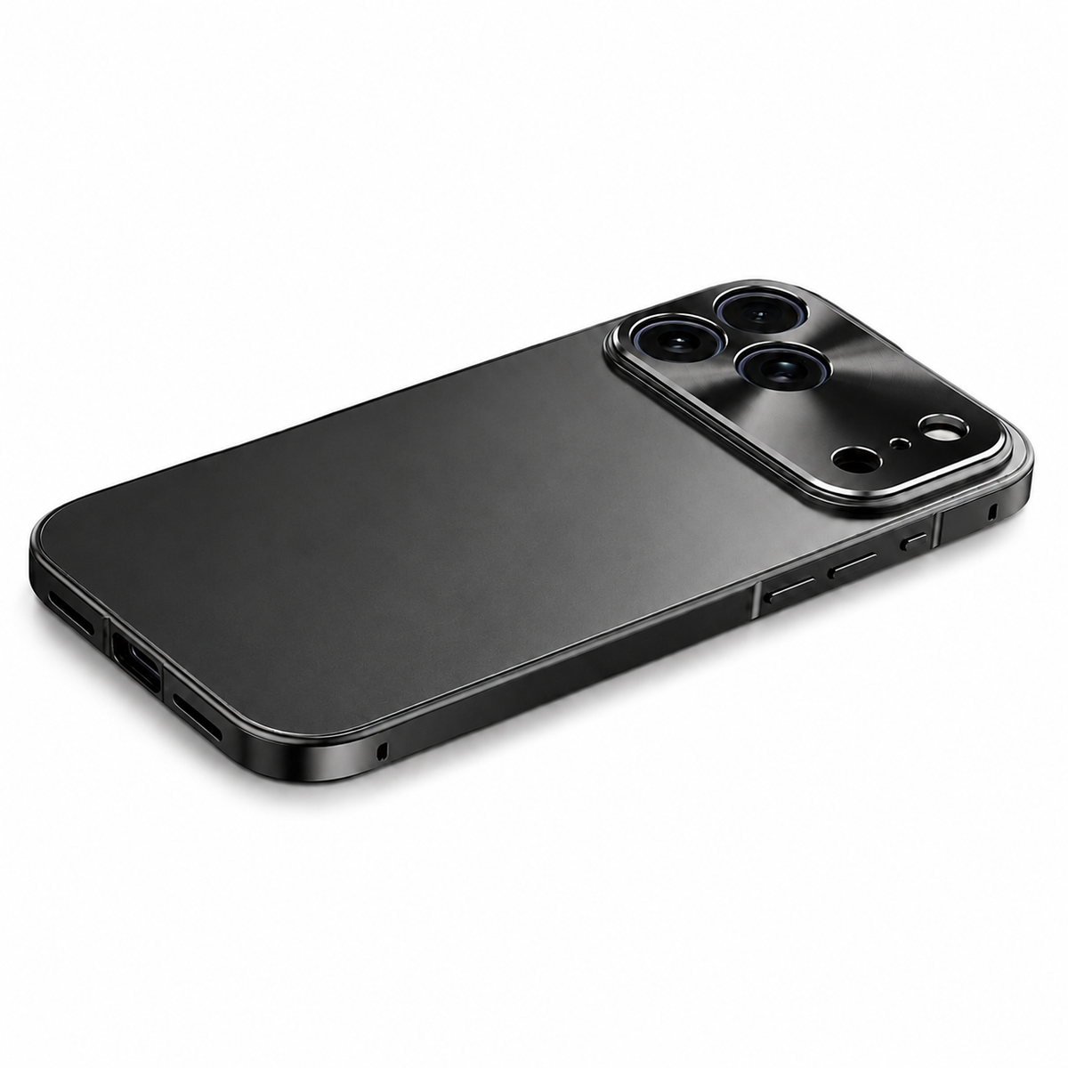 Premium iPhone Case All Aluminum Magnetic Frame Frosted PC Backplate Ultra Thin Shock Absorbing Protective Cover Camera Lens Guard Slim Durable Design