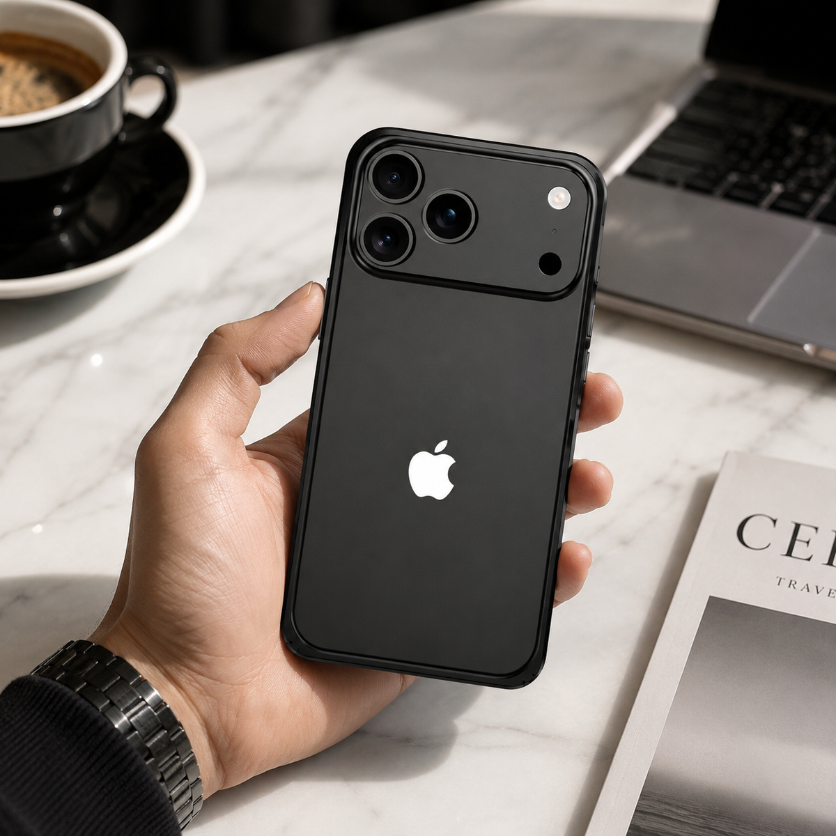 Premium iPhone Case Alloy Metal Frame Bumper Shockproof Anti Drop Matte Slim Reinforced Edge Corner Protection Lightweight Minimalist Protective Cover