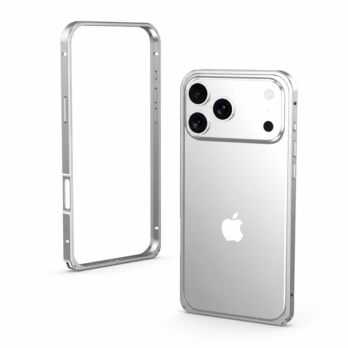 Premium iPhone Case Alloy Metal Frame Bumper Shockproof Anti Drop Matte Slim Reinforced Edge Corner Protection Lightweight Minimalist Protective Cover