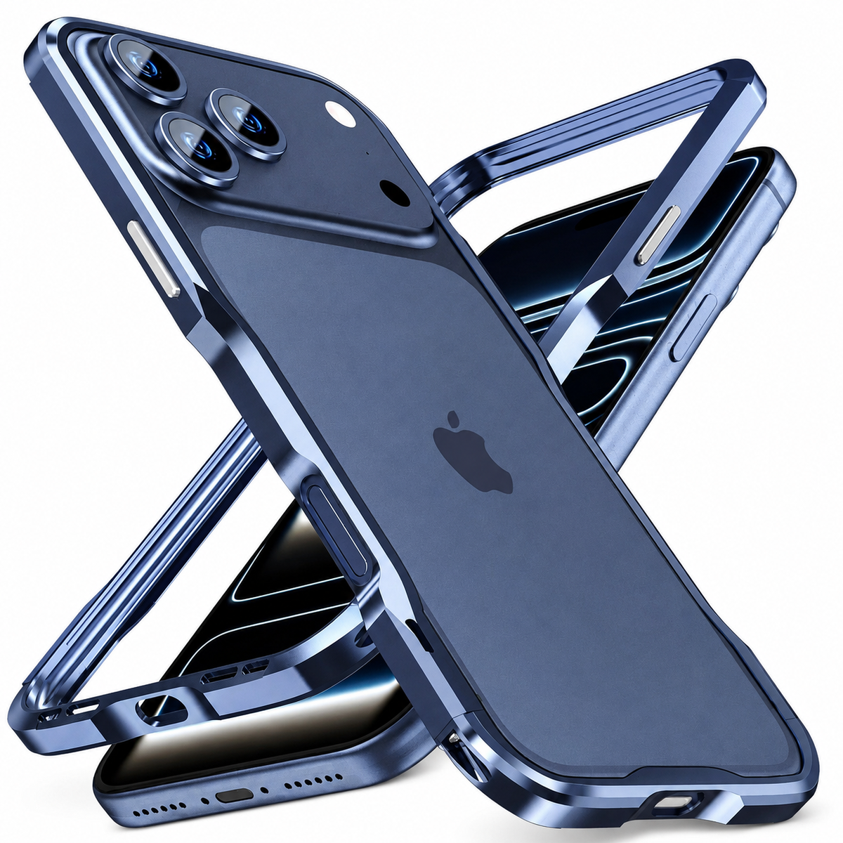Premium iPhone Case Aluminum Alloy Armor Metal Bumper Shockproof Protective Frame Anti Scratch Anti Fingerprint Slim Reinforced Edge Protection Cover Case
