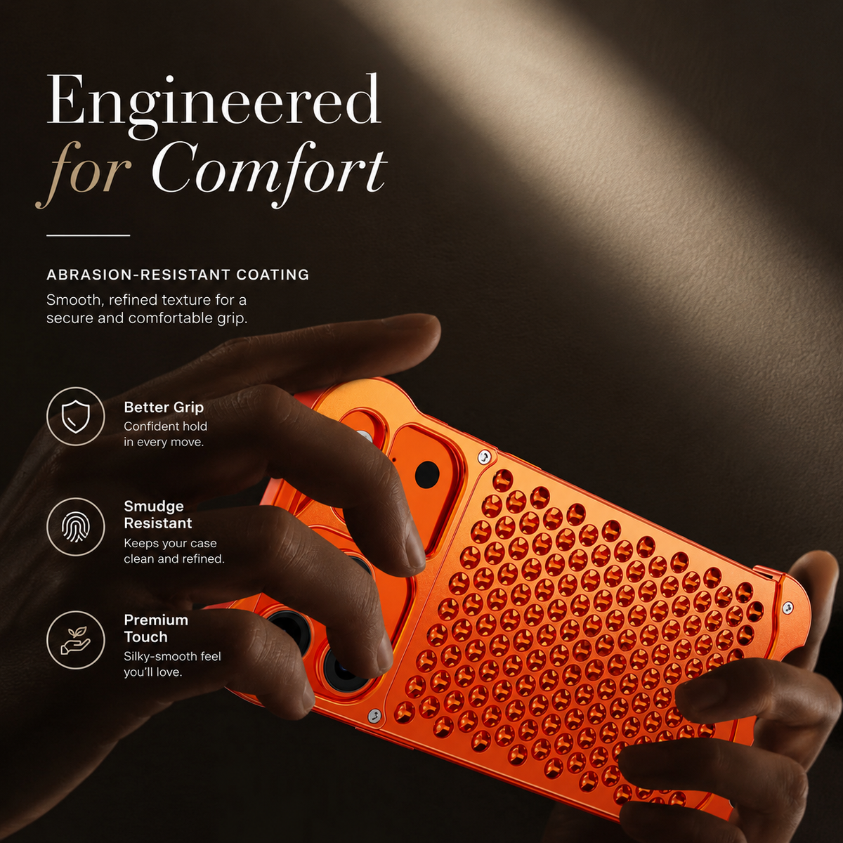 Premium iPhone Case Aluminum Alloy Borderless Frame Honeycomb Heat Dissipation Shockproof Metal Bumper Silicone Non Slip Lightweight Protective Cover