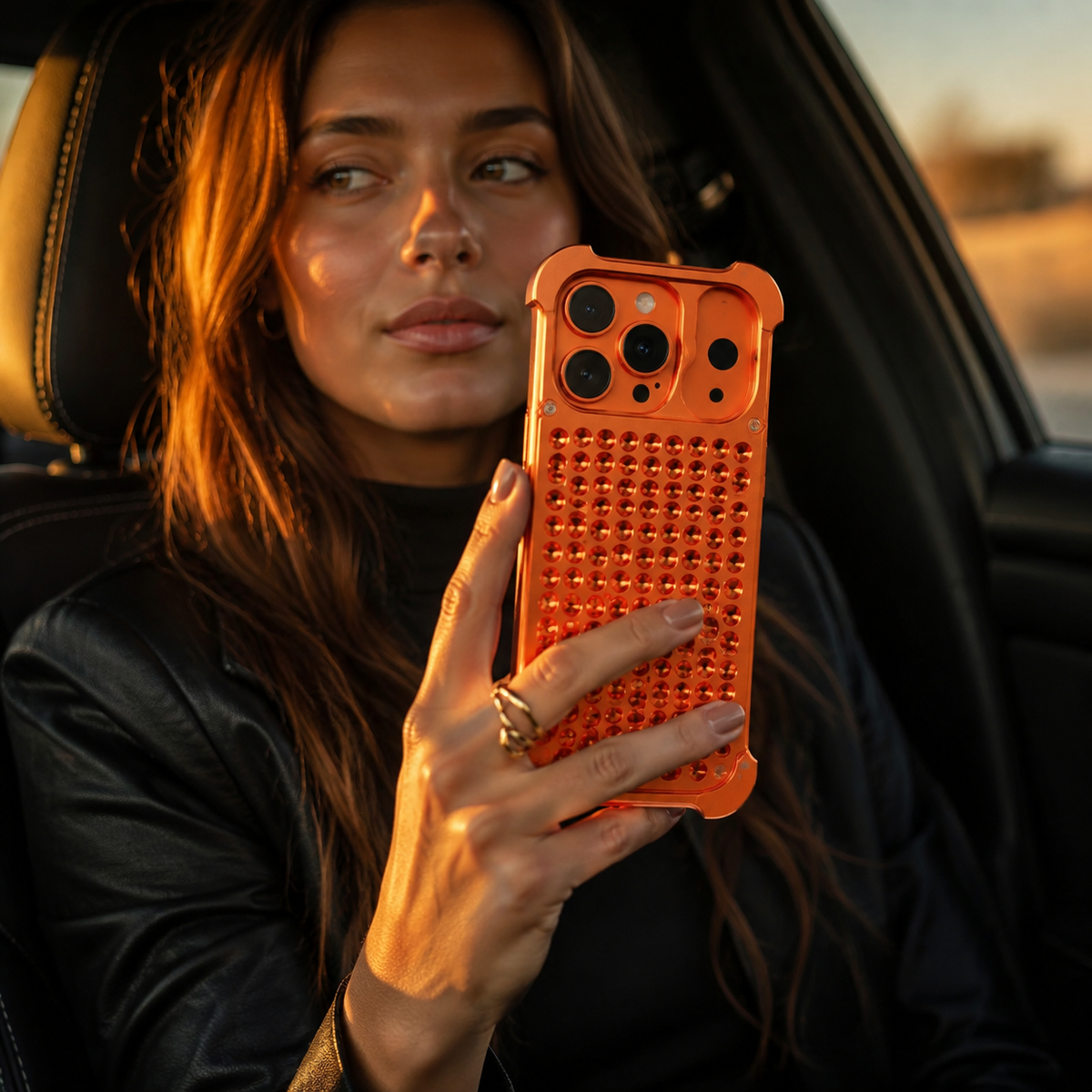 Premium iPhone Case Aluminum Alloy Borderless Frame Honeycomb Heat Dissipation Shockproof Metal Bumper Silicone Non Slip Lightweight Protective Cover