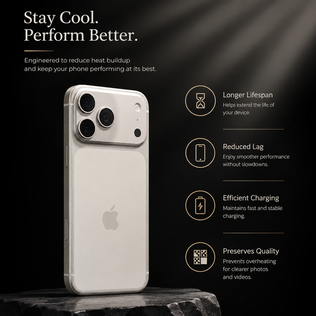 Premium iPhone Case Aluminum Alloy Borderless Frame Honeycomb Heat Dissipation Shockproof Metal Bumper Silicone Non Slip Lightweight Protective Cover