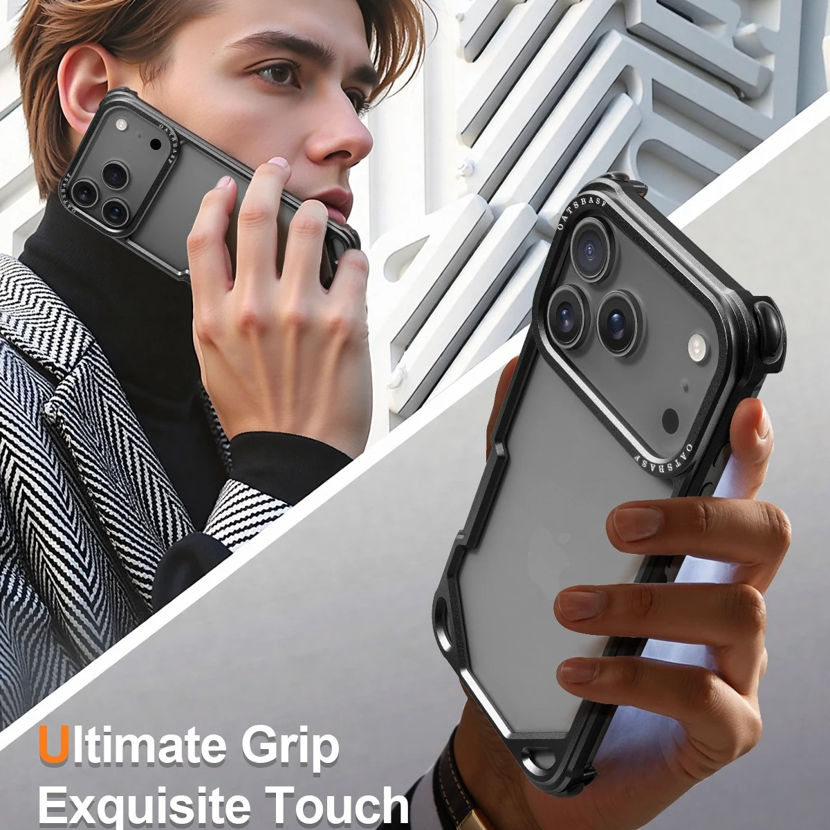 Premium iPhone Case Aluminum Alloy Bumper Ultra Thin Shockproof Protective Cover Open Back Wireless Charging Slim Lightweight Reinforced Edge Frame
