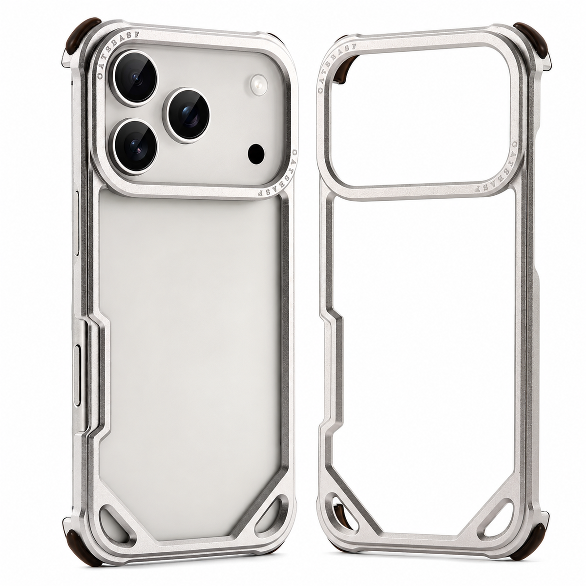 Premium iPhone Case Aluminum Alloy Bumper Ultra Thin Shockproof Protective Cover Open Back Wireless Charging Slim Lightweight Reinforced Edge Frame