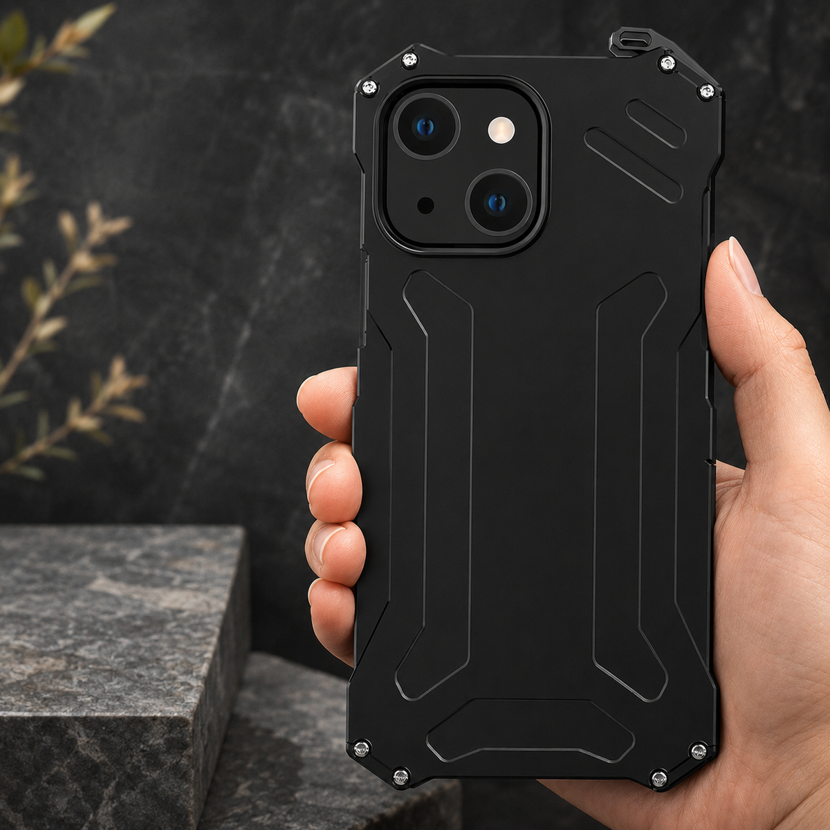 Premium iPhone Case Aluminum Alloy Metal Armor Cover Military Grade Shockproof Cooling Design Anti Scratch Protection Camera Lens Guard Rugged Slim Design