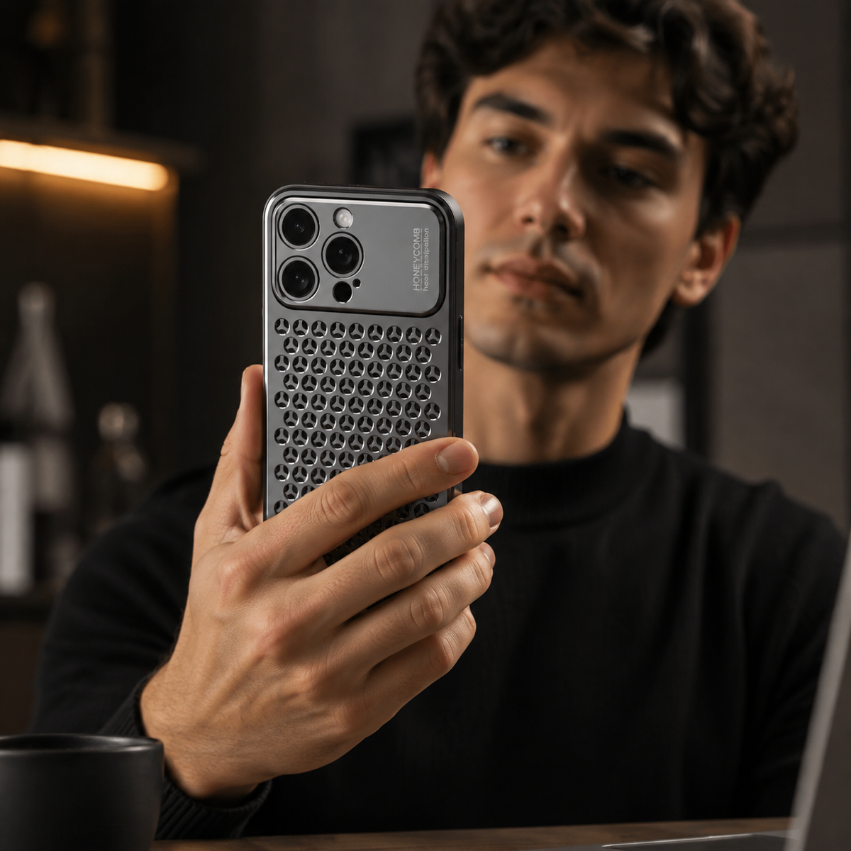 Premium iPhone Case Aluminum Alloy Metal Frame Breathable Back Protective Cover Ultra Thin Anti Scratch Anti Fingerprint Slim Lightweight Heat Dissipation