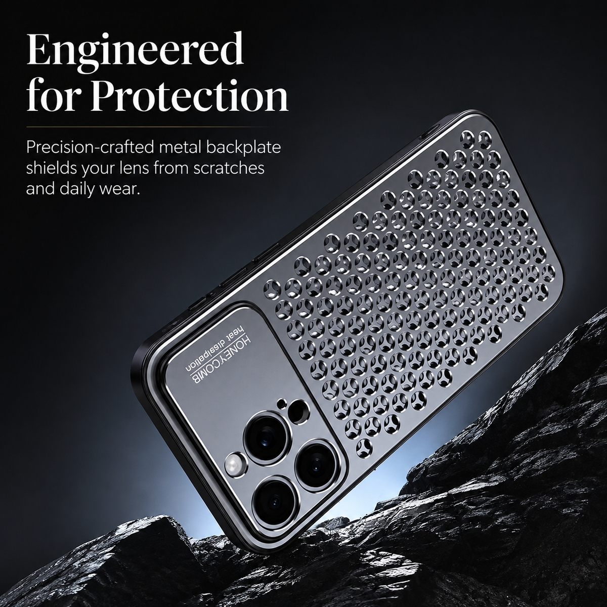 Premium iPhone Case Aluminum Alloy Metal Frame Breathable Back Protective Cover Ultra Thin Anti Scratch Anti Fingerprint Slim Lightweight Heat Dissipation