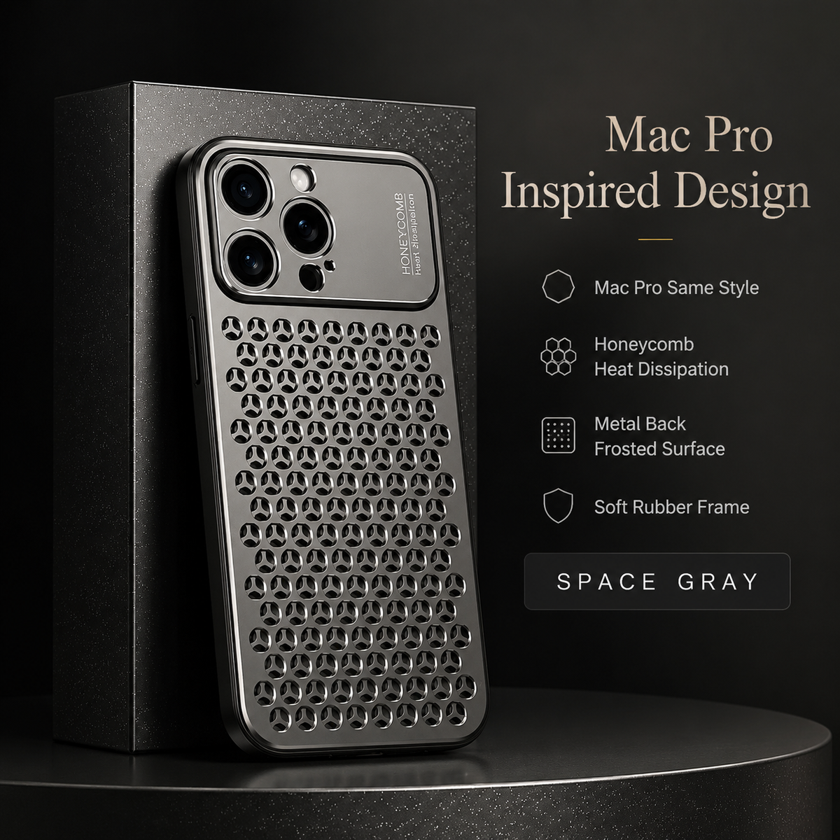 Premium iPhone Case Aluminum Alloy Metal Frame Breathable Back Protective Cover Ultra Thin Anti Scratch Anti Fingerprint Slim Lightweight Heat Dissipation