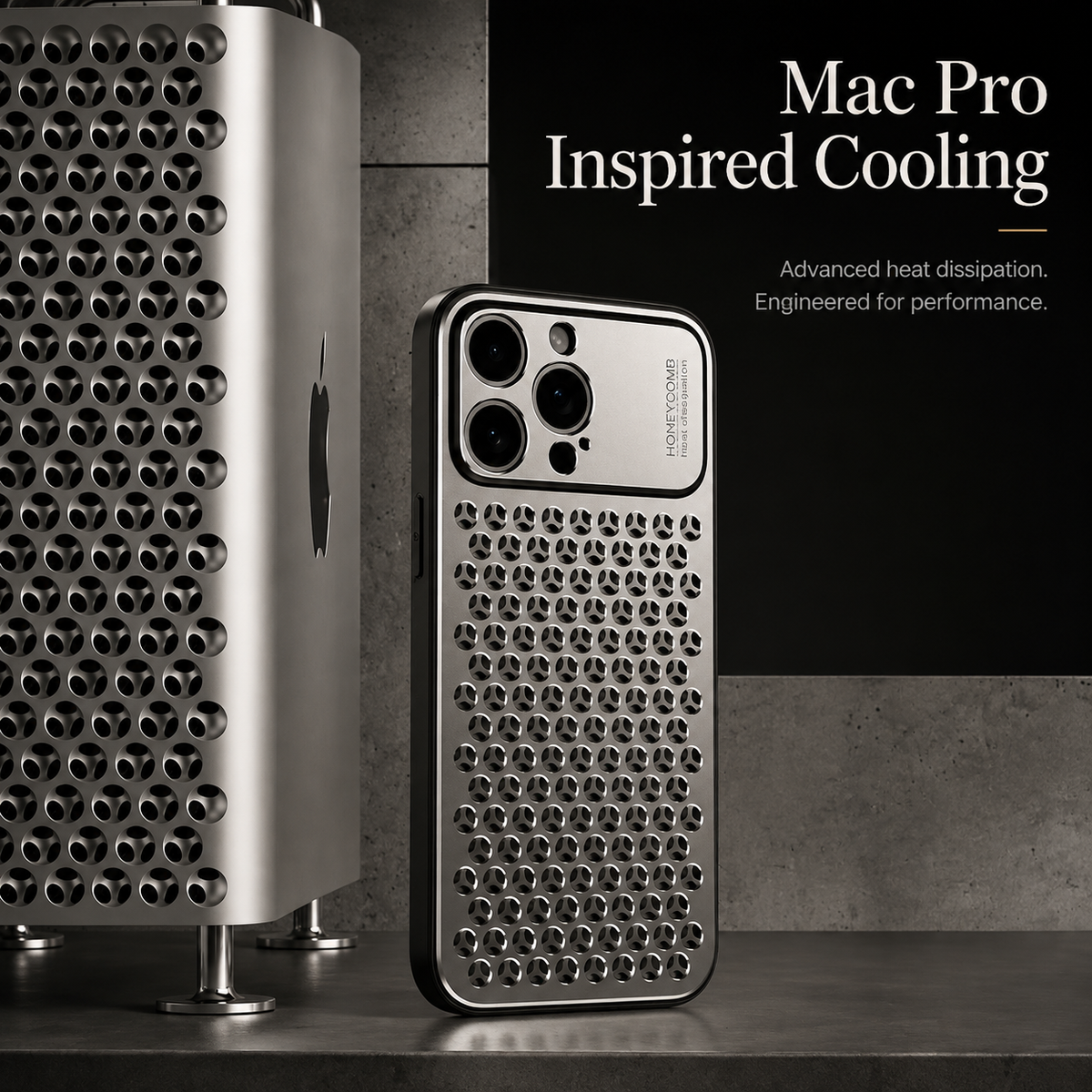 Premium iPhone Case Aluminum Alloy Metal Frame Breathable Back Protective Cover Ultra Thin Anti Scratch Anti Fingerprint Slim Lightweight Heat Dissipation