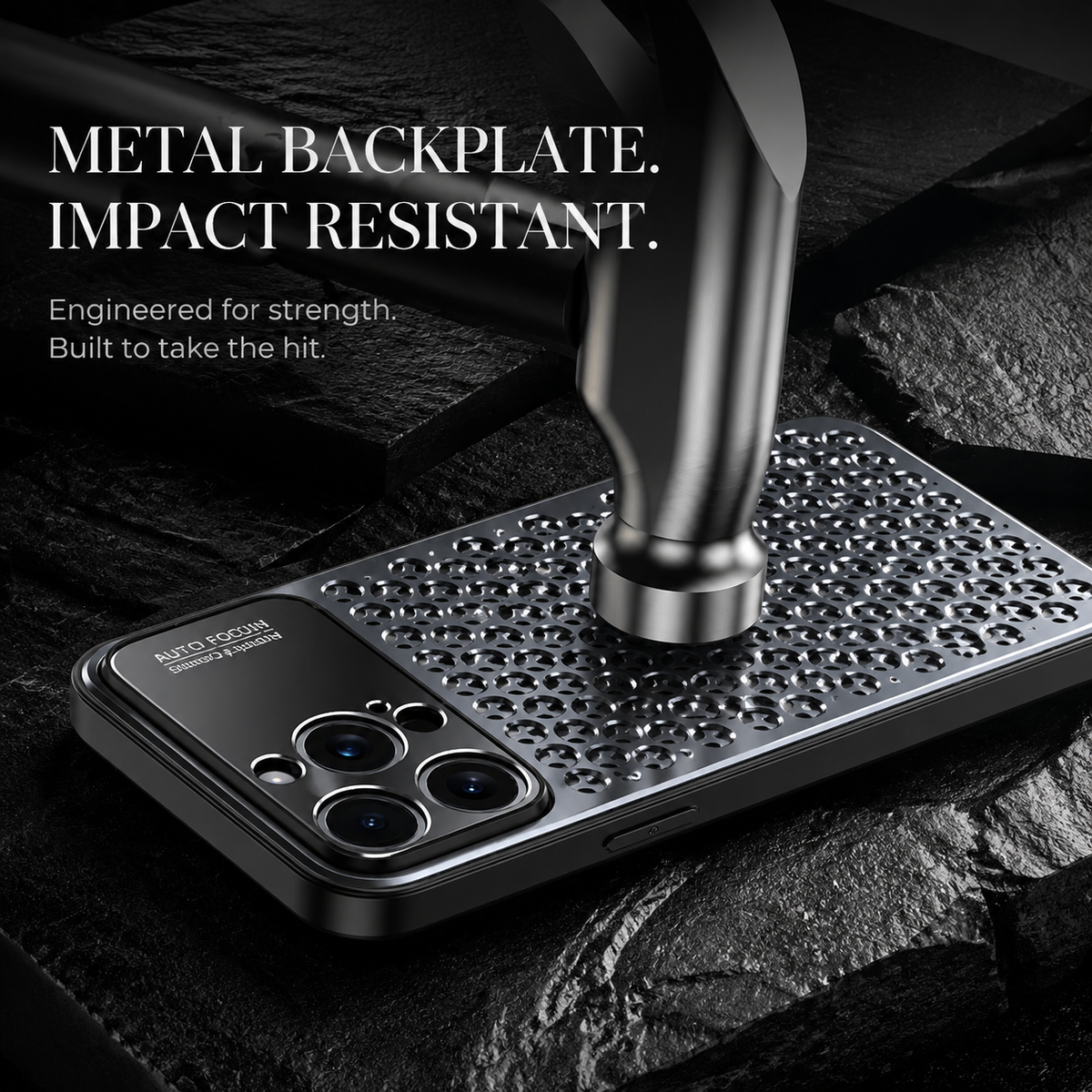Premium iPhone Case Aluminum Alloy Metal Frame Breathable Back Protective Cover Ultra Thin Anti Scratch Anti Fingerprint Slim Lightweight Heat Dissipation