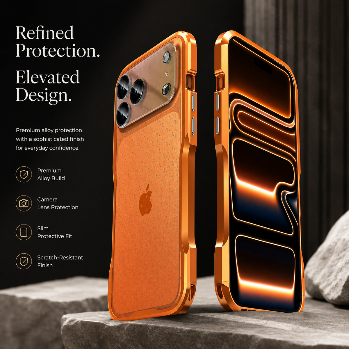 Premium iPhone Case Aluminum Alloy Multi Piece Bumper Shockproof Edge Protection Irregular Cut Metal Anti Scratch Non Slip Slim Lightweight Protective Frame