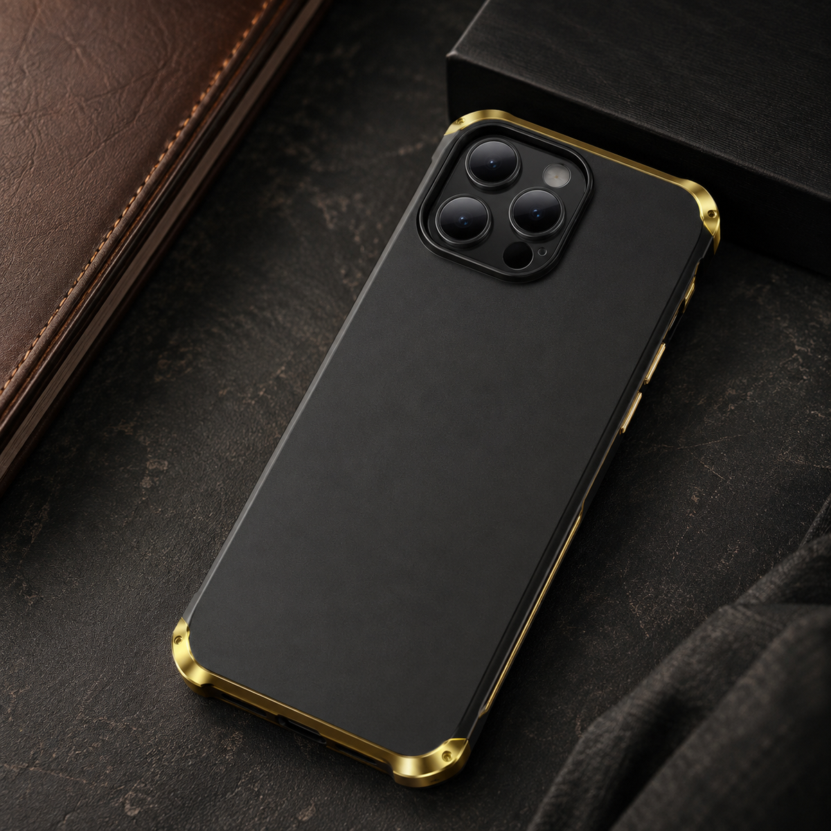 Premium iPhone Case Aluminum Alloy PC Full Coverage Shockproof Protective Cover Anti Scratch Dust Resistant Washable Non Slip Lightweight Reinforced Armor