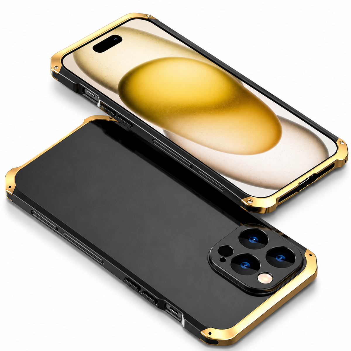 Premium iPhone Case Aluminum Alloy PC Full Coverage Shockproof Protective Cover Anti Scratch Dust Resistant Washable Non Slip Lightweight Reinforced Armor