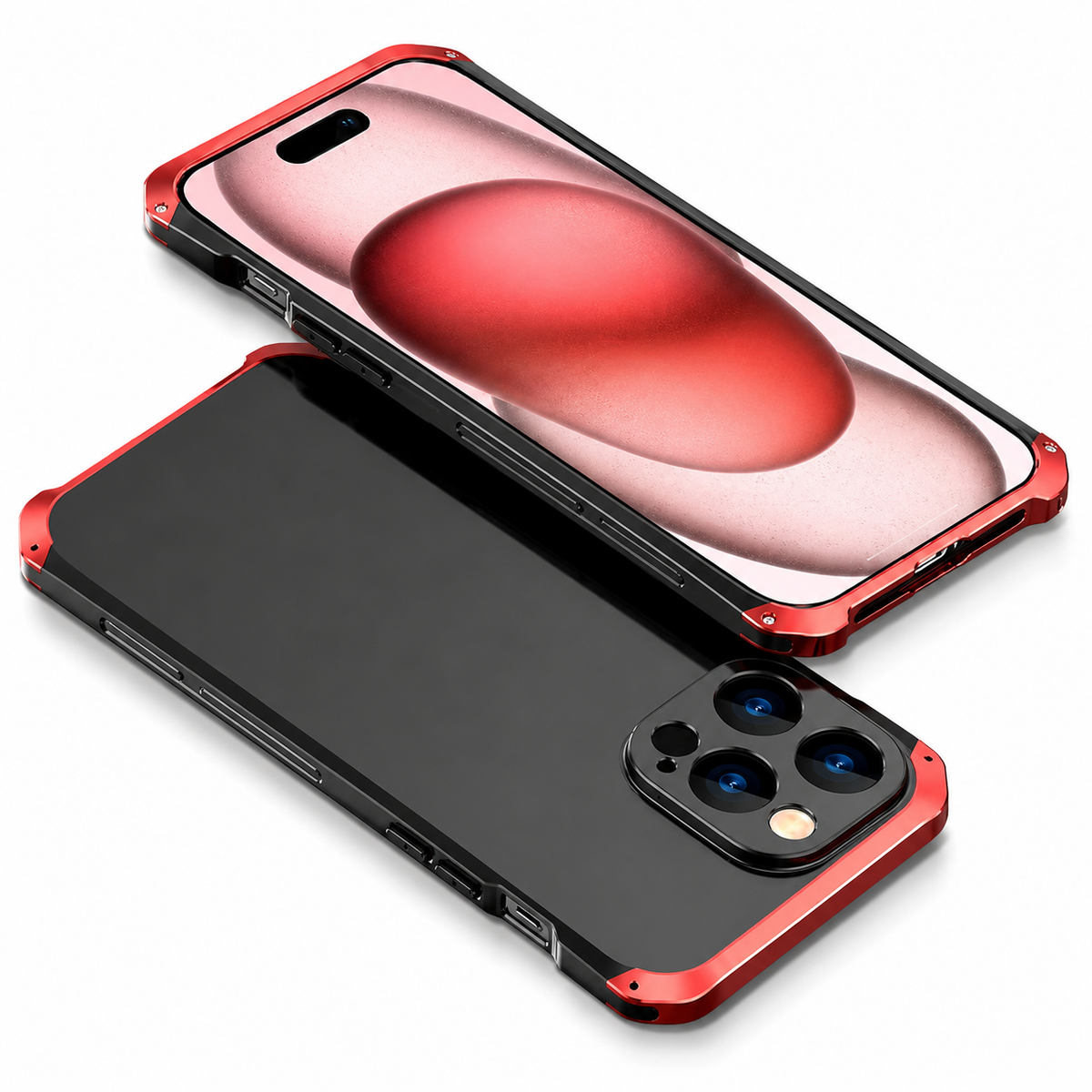 Premium iPhone Case Aluminum Alloy PC Full Coverage Shockproof Protective Cover Anti Scratch Dust Resistant Washable Non Slip Lightweight Reinforced Armor