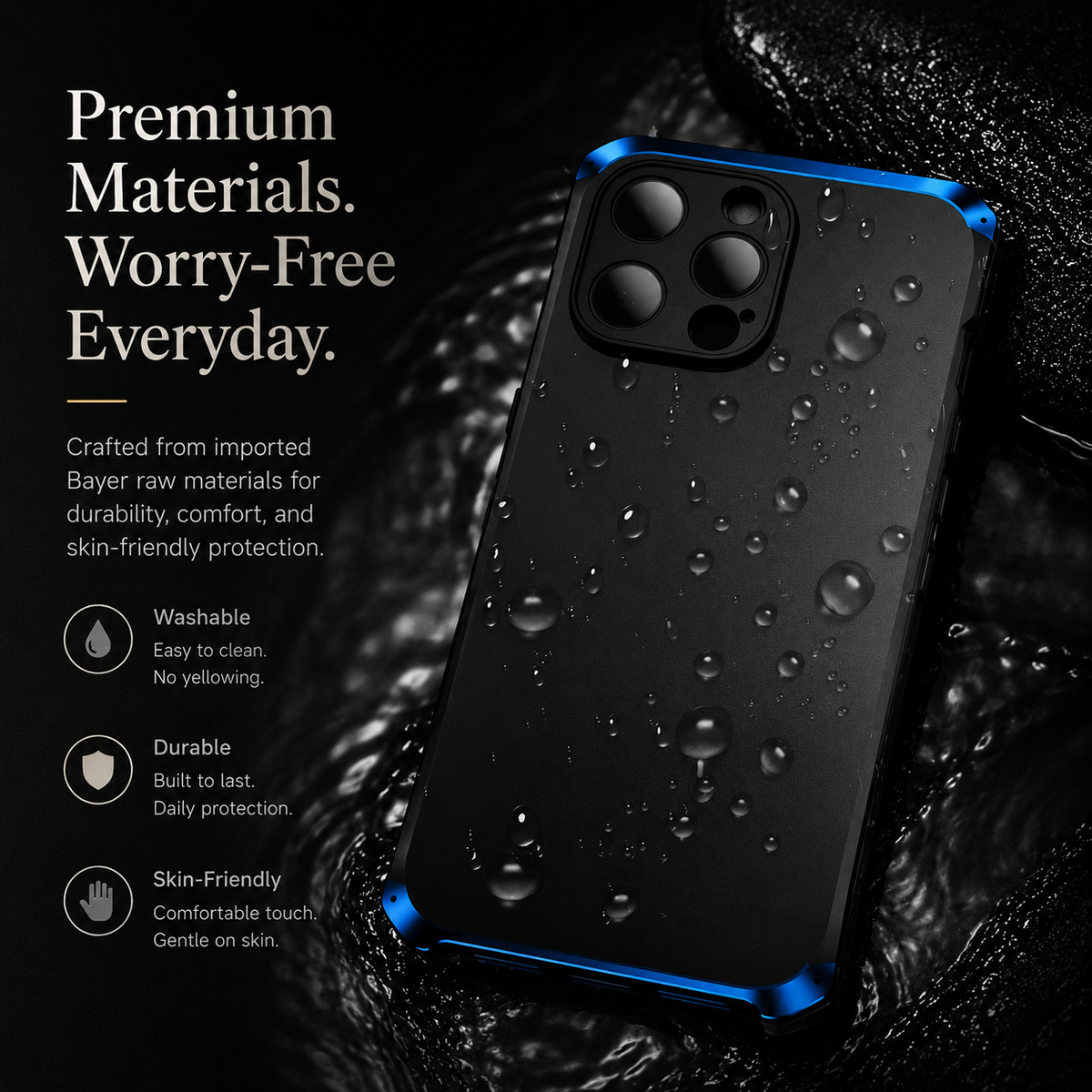 Premium iPhone Case Aluminum Alloy PC Full Coverage Shockproof Protective Cover Anti Scratch Dust Resistant Washable Non Slip Lightweight Reinforced Armor