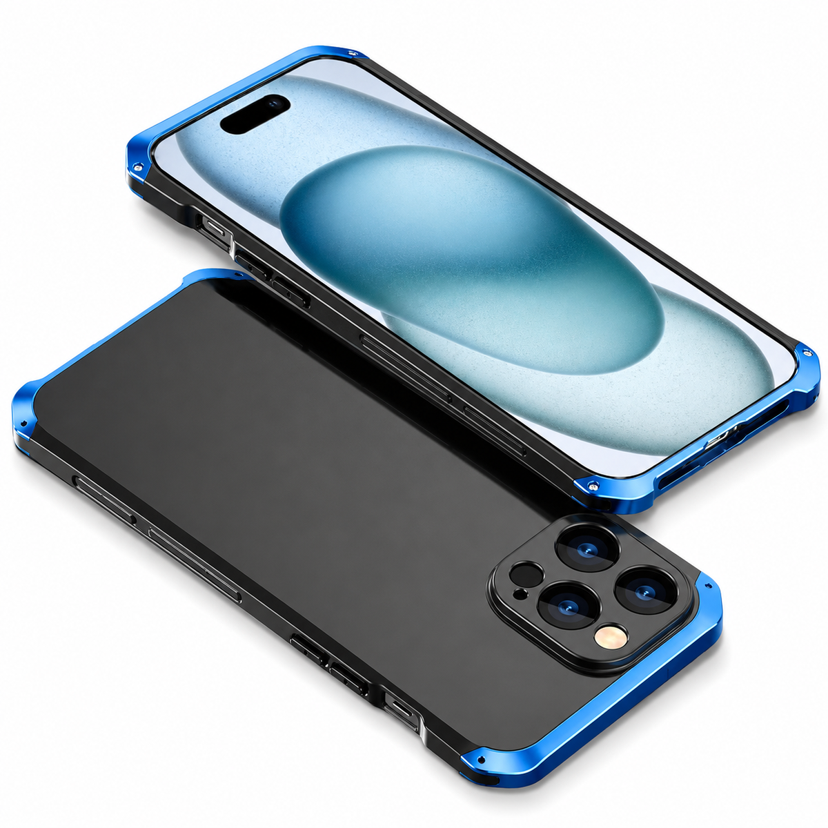 Premium iPhone Case Aluminum Alloy PC Full Coverage Shockproof Protective Cover Anti Scratch Dust Resistant Washable Non Slip Lightweight Reinforced Armor
