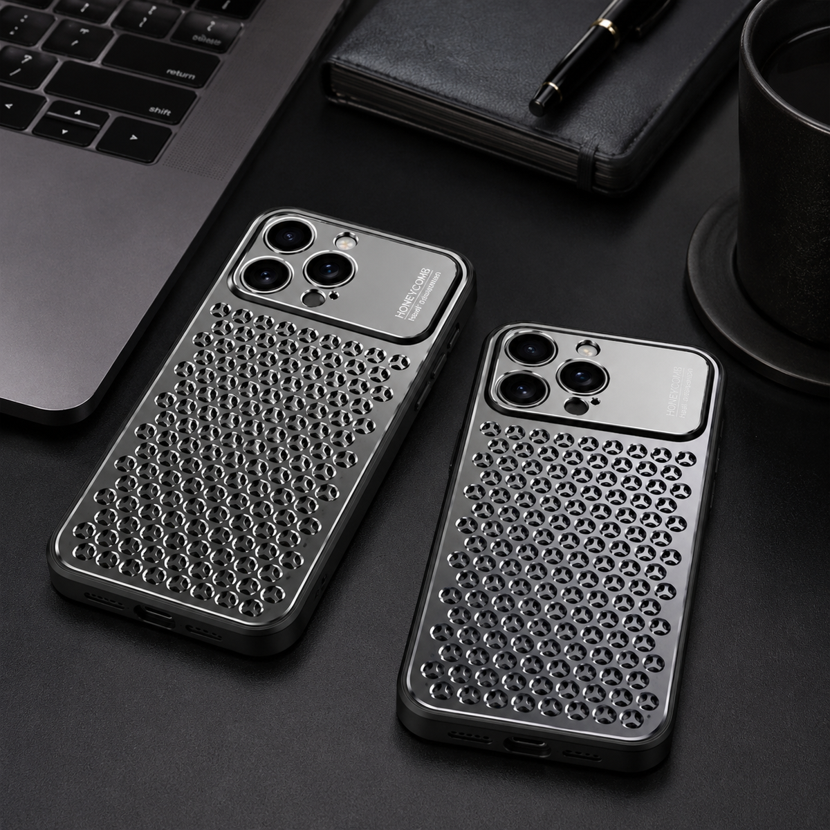 Premium iPhone Case Aluminum Alloy Protective Cover Breathable Metal Design Anti Fingerprint Finish Scratch Resistant Slim Frame Lightweight Structure