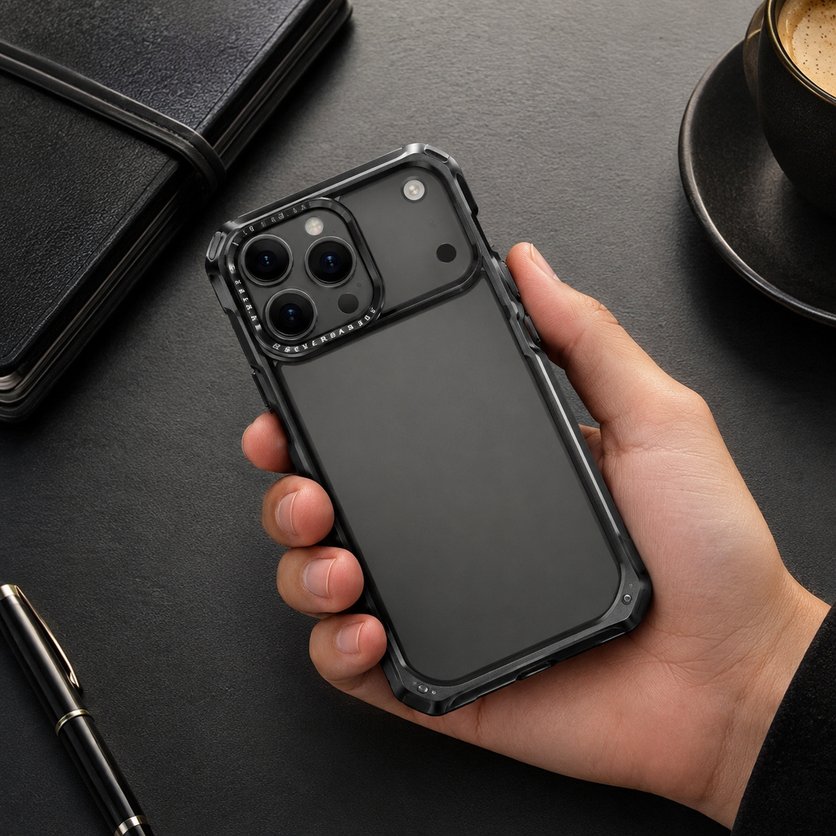 Premium iPhone Case Aluminum Alloy Ultra Thin Shockproof Protective Cover Wireless Charging Slim Lightweight Non Slip Minimalist Metal Frame Reinforced