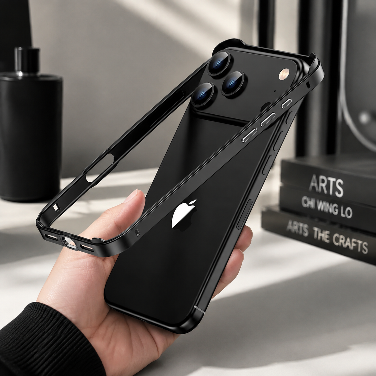 Premium iPhone Case Aluminum Metal Bumper Shockproof Protective Cover Silicone Frame Reinforced Corners Anti Scratch Slim Lightweight Rugged Edge Protection