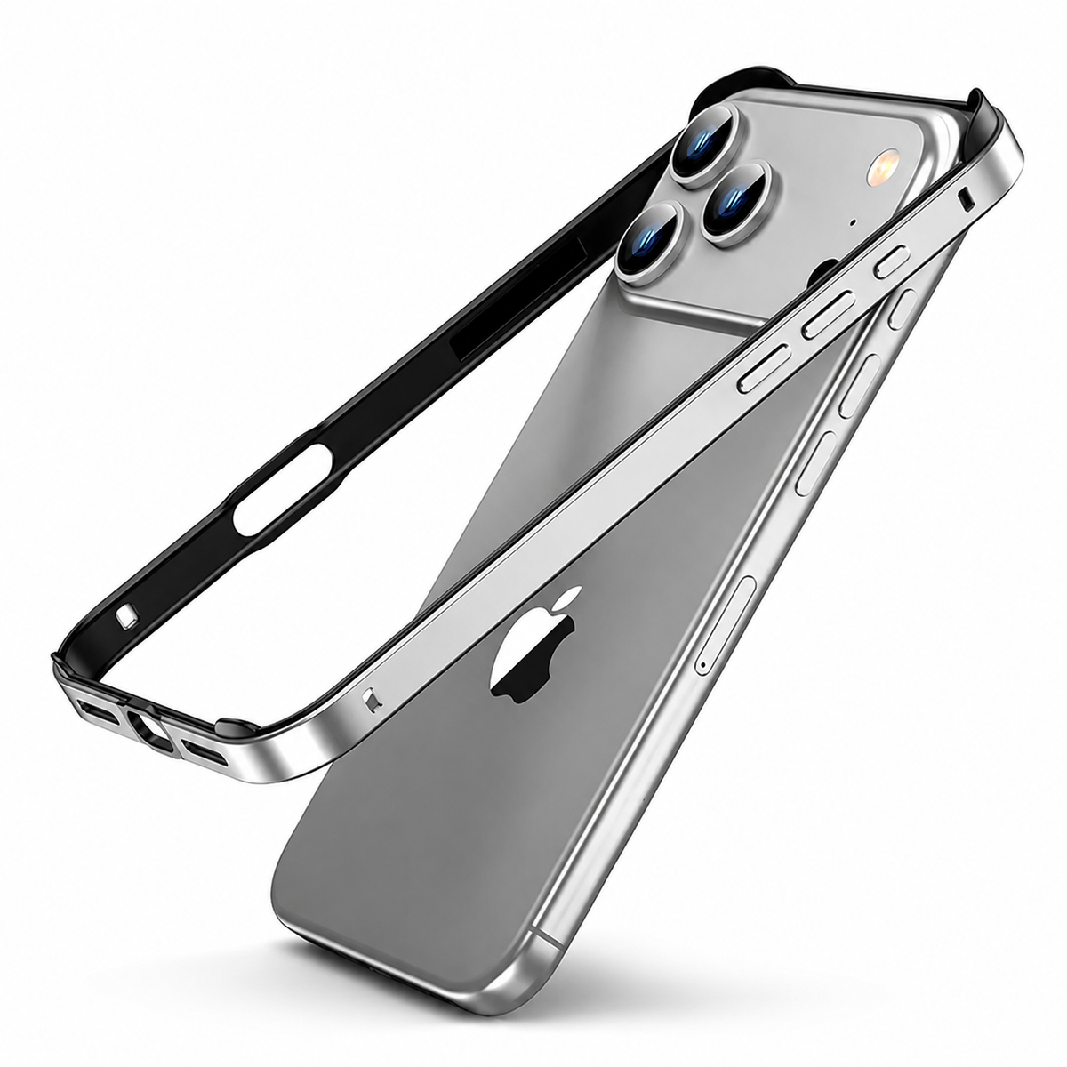 Premium iPhone Case Aluminum Metal Bumper Shockproof Protective Cover Silicone Frame Reinforced Corners Anti Scratch Slim Lightweight Rugged Edge Protection