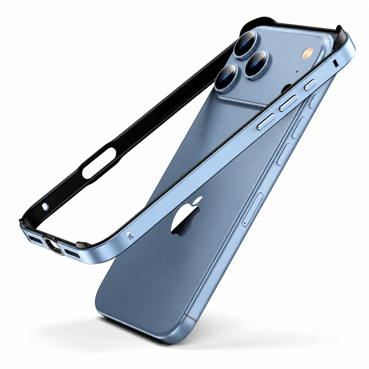 Premium iPhone Case Aluminum Metal Bumper Shockproof Protective Cover Silicone Frame Reinforced Corners Anti Scratch Slim Lightweight Rugged Edge Protection