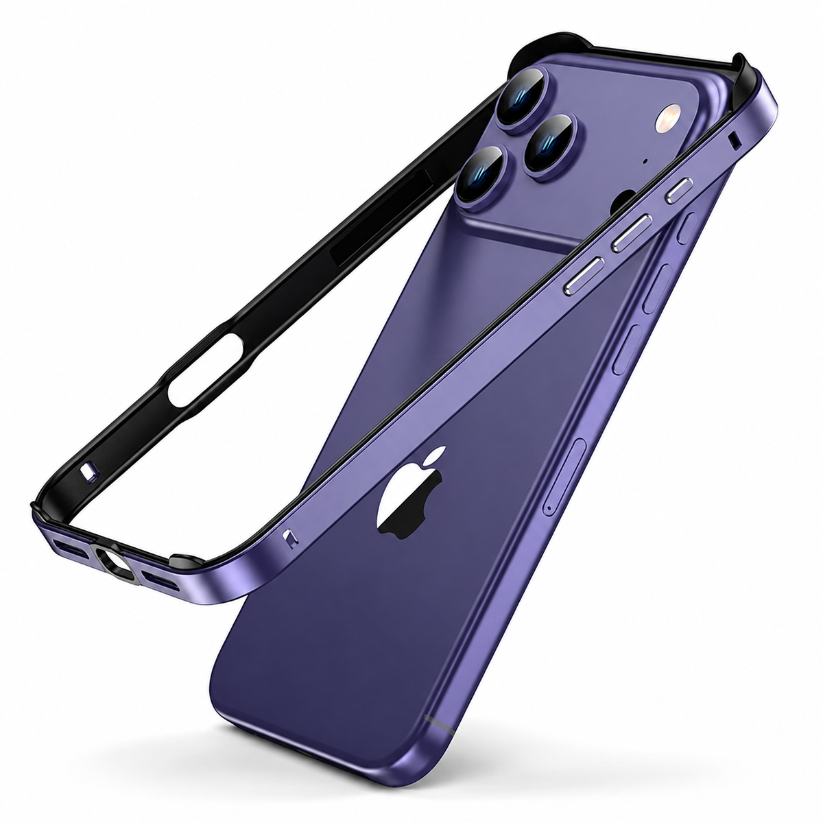 Premium iPhone Case Aluminum Metal Bumper Shockproof Protective Cover Silicone Frame Reinforced Corners Anti Scratch Slim Lightweight Rugged Edge Protection