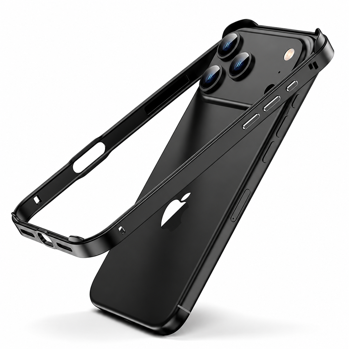 Premium iPhone Case Aluminum Metal Bumper Shockproof Protective Cover Silicone Frame Reinforced Corners Anti Scratch Slim Lightweight Rugged Edge Protection