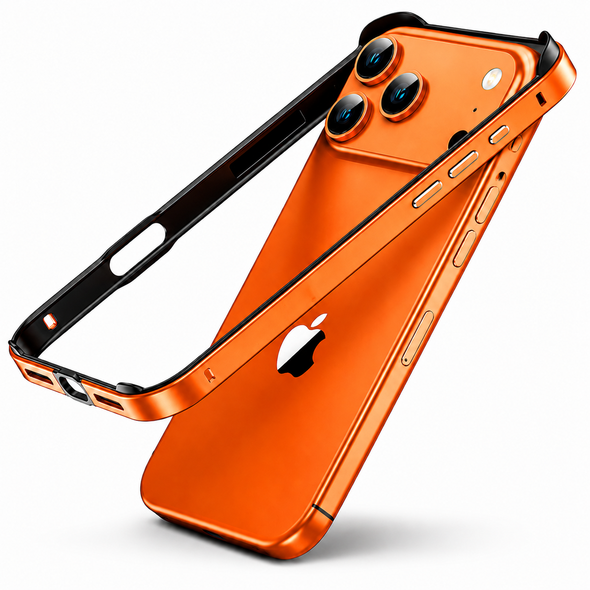 Premium iPhone Case Aluminum Metal Frame Bumper Cover Silicone Protection Shockproof Durable Rugged Edge Protection Slim Heavy Duty Protective Design