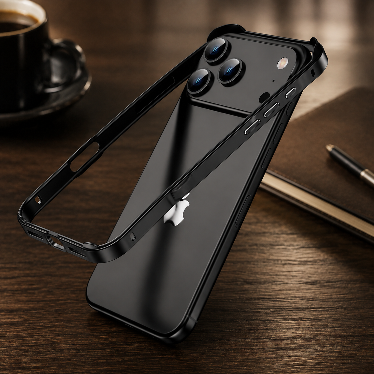 Premium iPhone Case Aluminum Metal Frame Bumper Cover Silicone Protection Shockproof Durable Rugged Edge Protection Slim Heavy Duty Protective Design