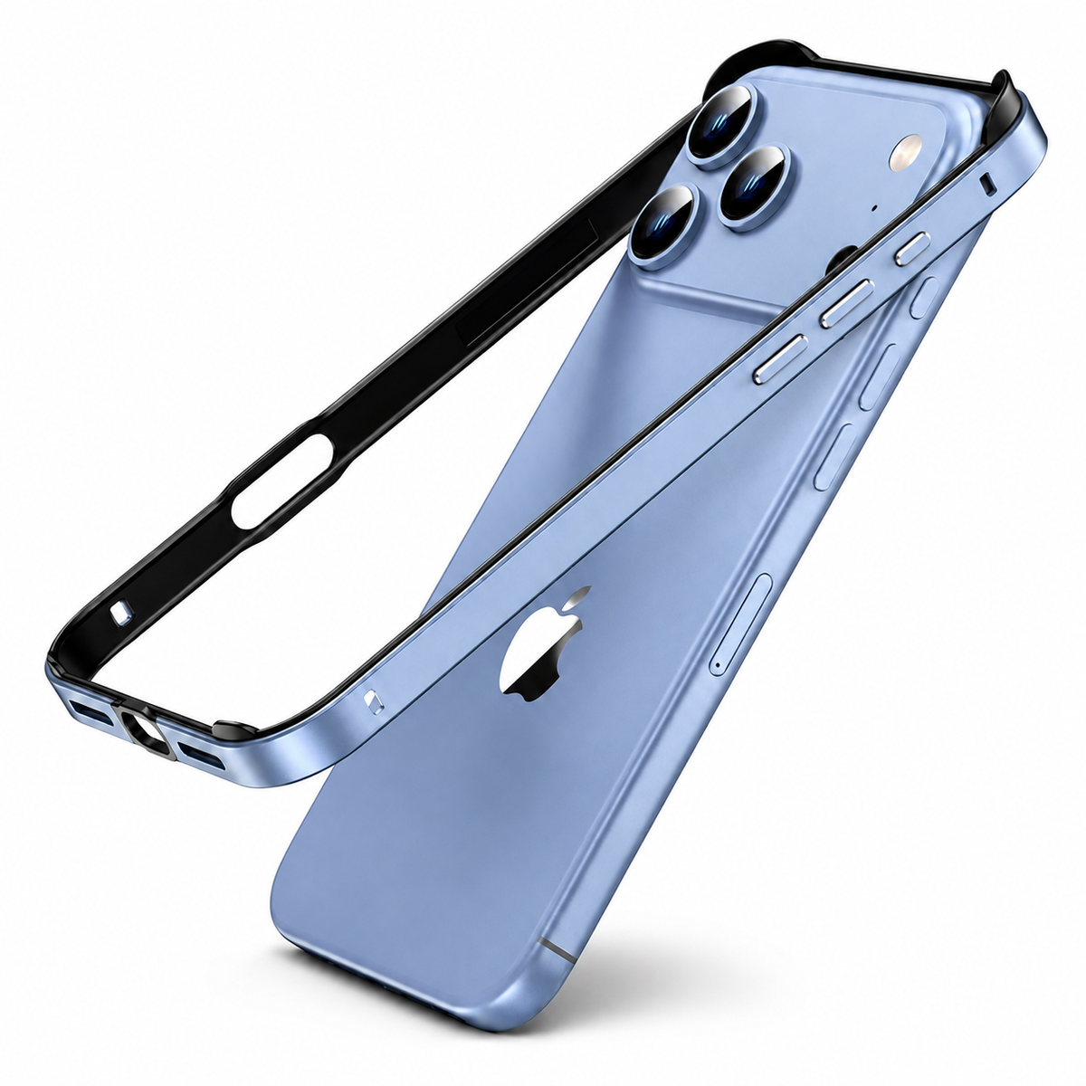 Premium iPhone Case Aluminum Metal Frame Bumper Cover Silicone Protection Shockproof Durable Rugged Edge Protection Slim Heavy Duty Protective Design
