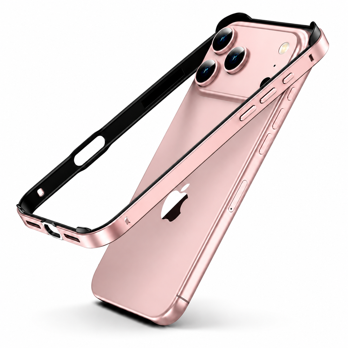 Premium iPhone Case Aluminum Metal Frame Bumper Cover Silicone Protection Shockproof Durable Rugged Edge Protection Slim Heavy Duty Protective Design