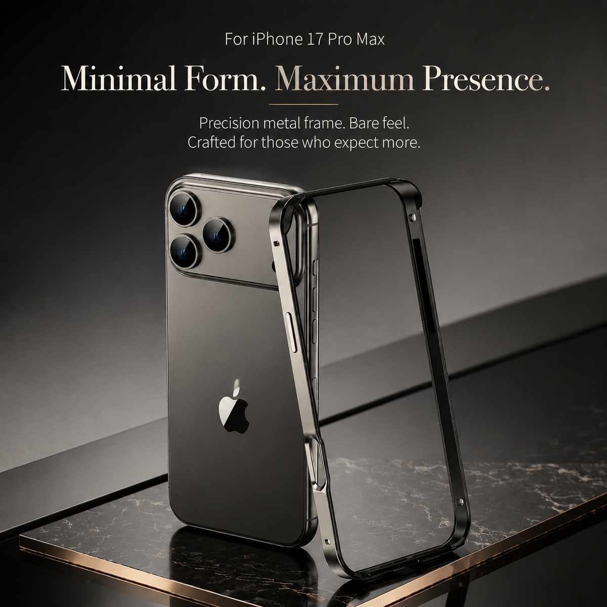 Premium iPhone Case Aluminum Metal Frame Bumper Cover Silicone Protection Shockproof Durable Rugged Edge Protection Slim Heavy Duty Protective Design