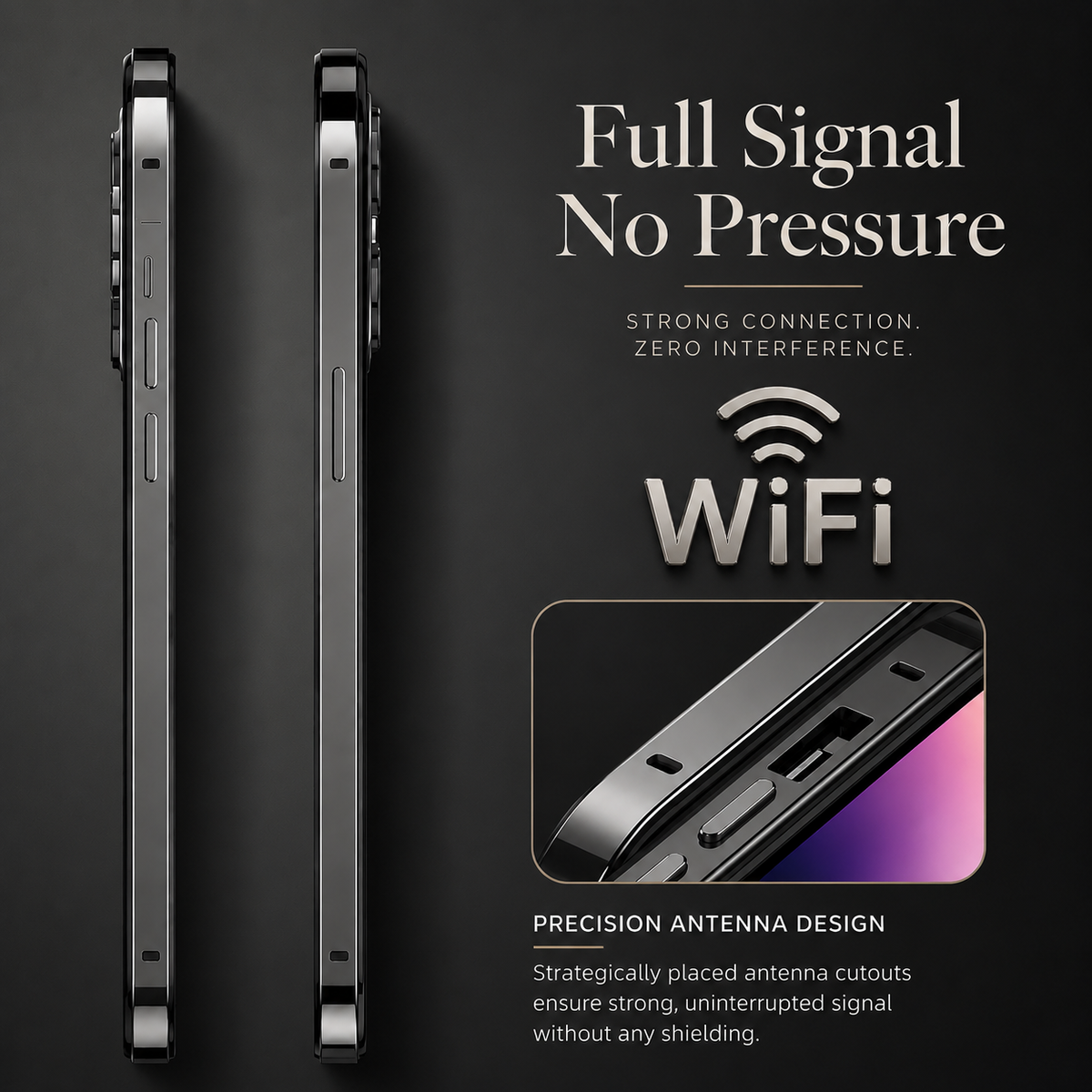 Premium iPhone Case Aluminum Metal Frame Bumper Cover Silicone Protection Shockproof Durable Rugged Edge Protection Slim Heavy Duty Protective Design