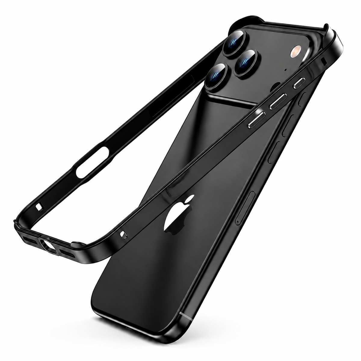 Premium iPhone Case Aluminum Metal Frame Bumper Cover Silicone Protection Shockproof Durable Rugged Edge Protection Slim Heavy Duty Protective Design