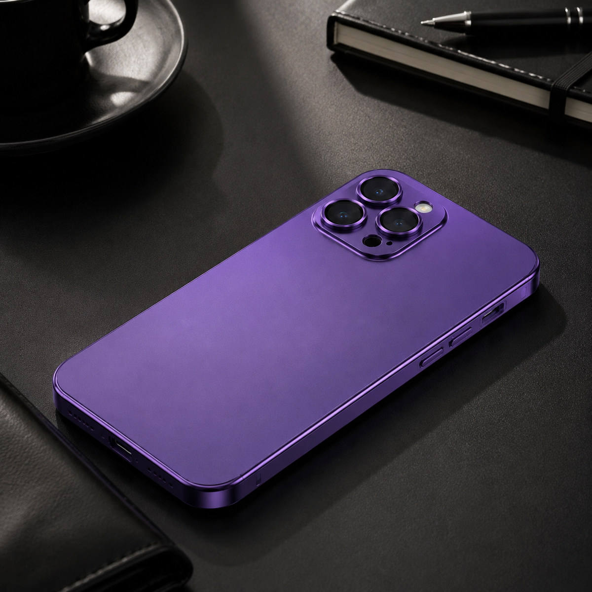 Premium iPhone Case Aluminum Metal Frame Protective Cover Shockproof Camera Lens Protection Wireless Charging Slim Lightweight PC Back Full Coverage