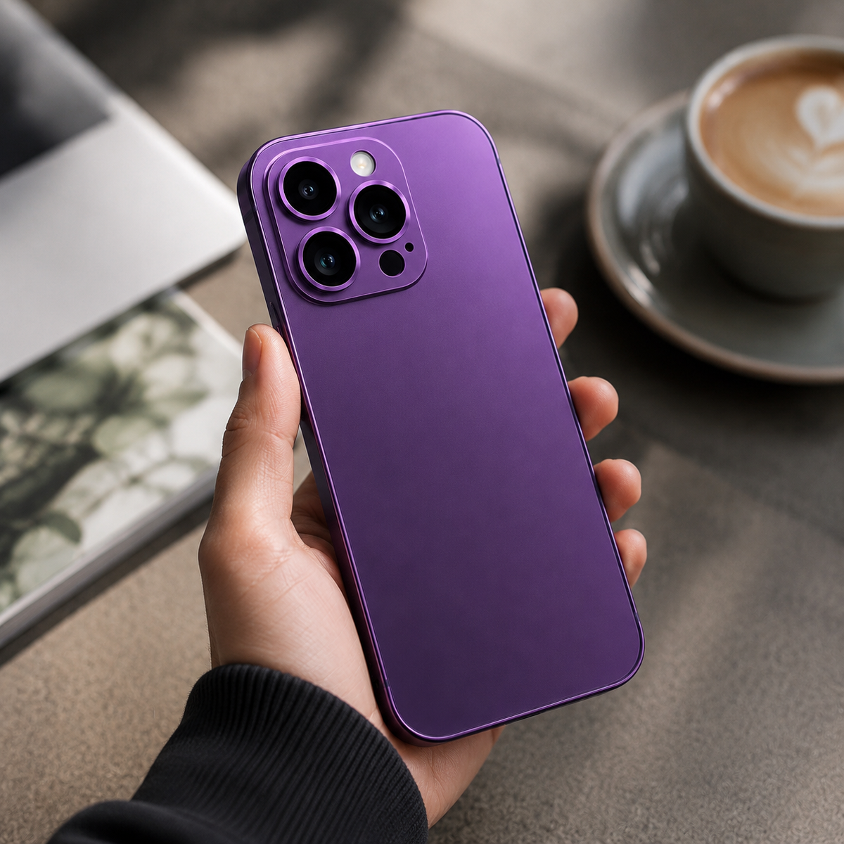 Premium iPhone Case Aluminum Metal Frame Protective Cover Shockproof Camera Lens Protection Wireless Charging Slim Lightweight PC Back Full Coverage