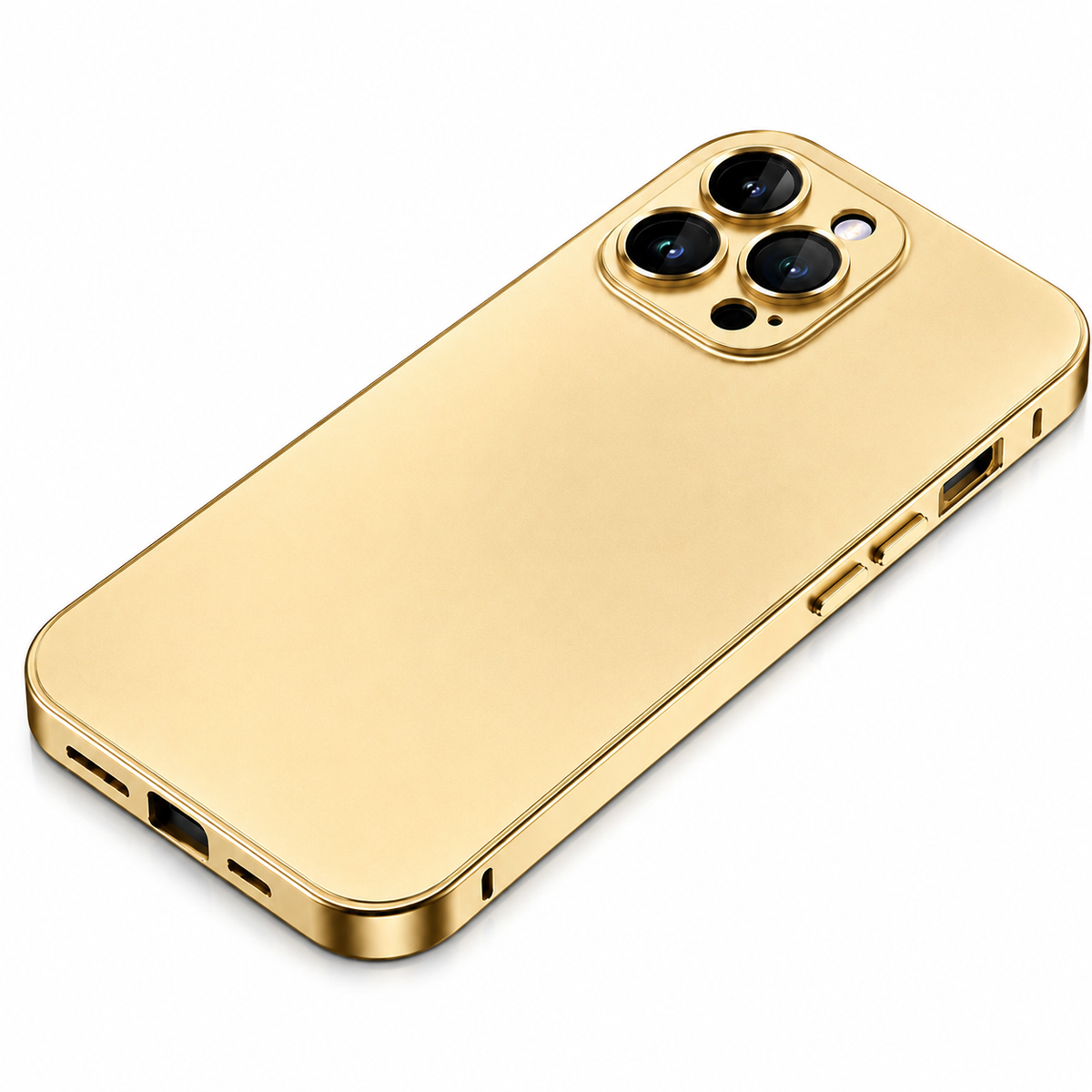Premium iPhone Case Aluminum Metal Frame Protective Cover Shockproof Camera Lens Protection Wireless Charging Slim Lightweight PC Back Full Coverage