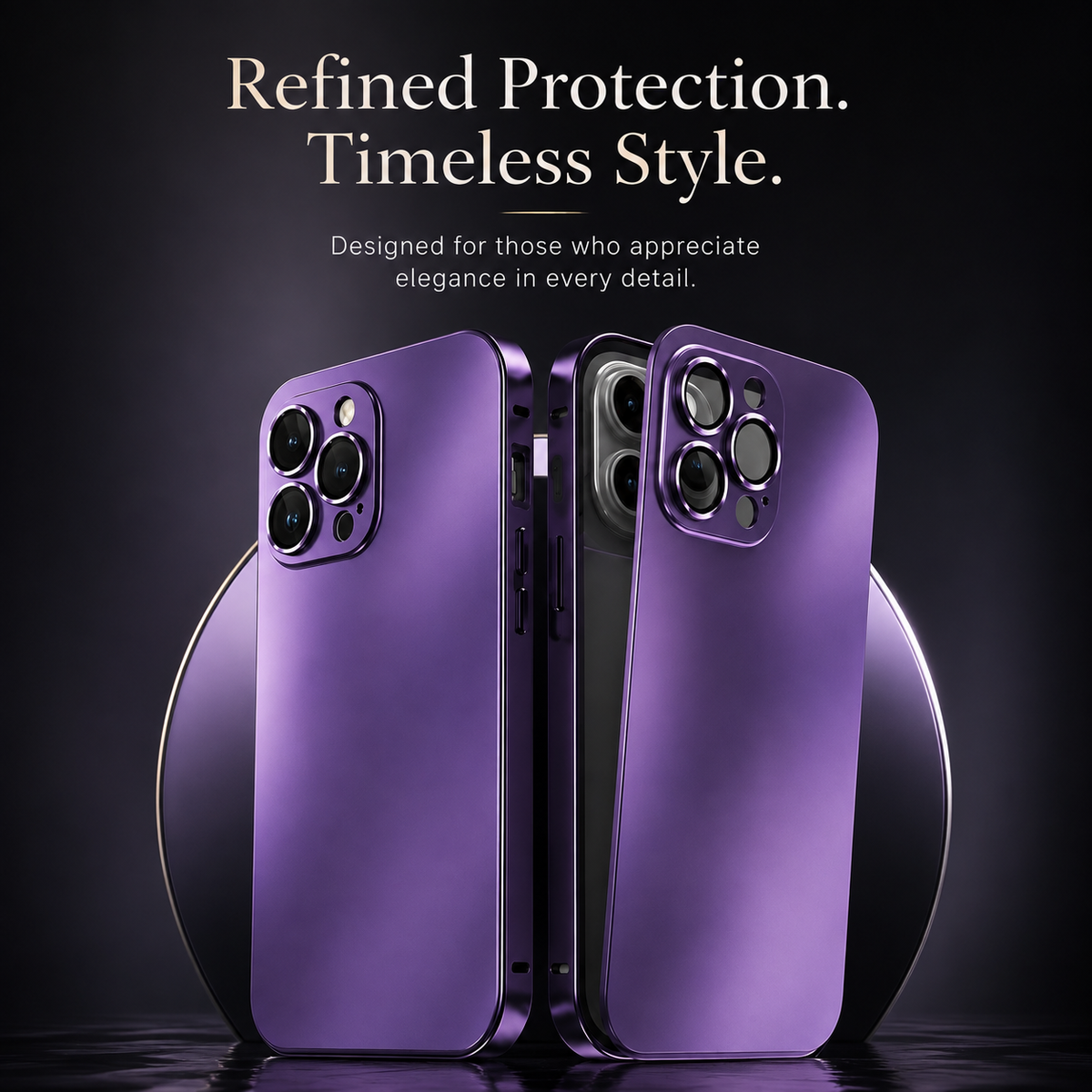 Premium iPhone Case Aluminum Metal Frame Protective Cover Shockproof Camera Lens Protection Wireless Charging Slim Lightweight PC Back Full Coverage