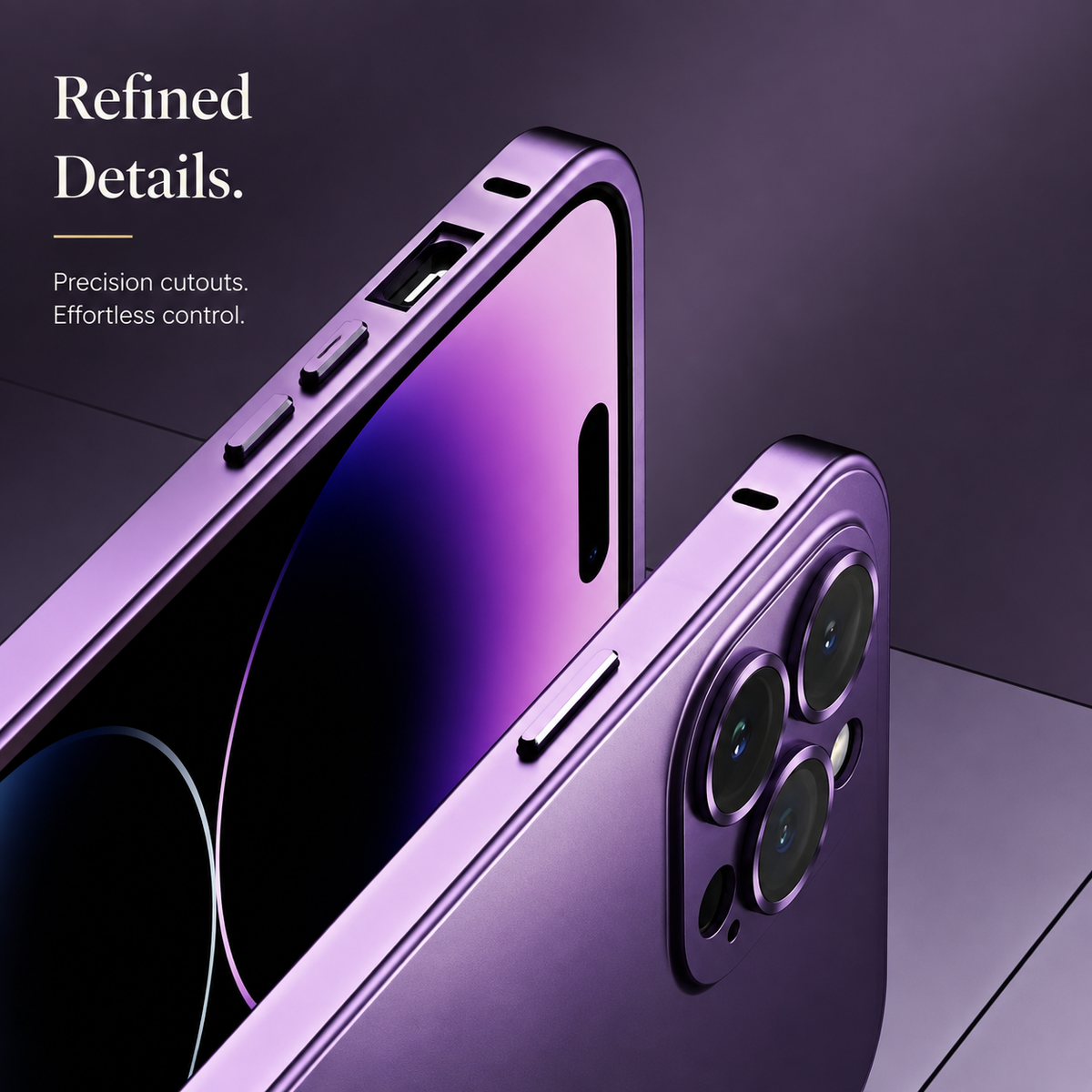 Premium iPhone Case Aluminum Metal Frame Shockproof Protective Cover Hard PC Back Camera Lens Protection Slim Lightweight Anti Scratch Design