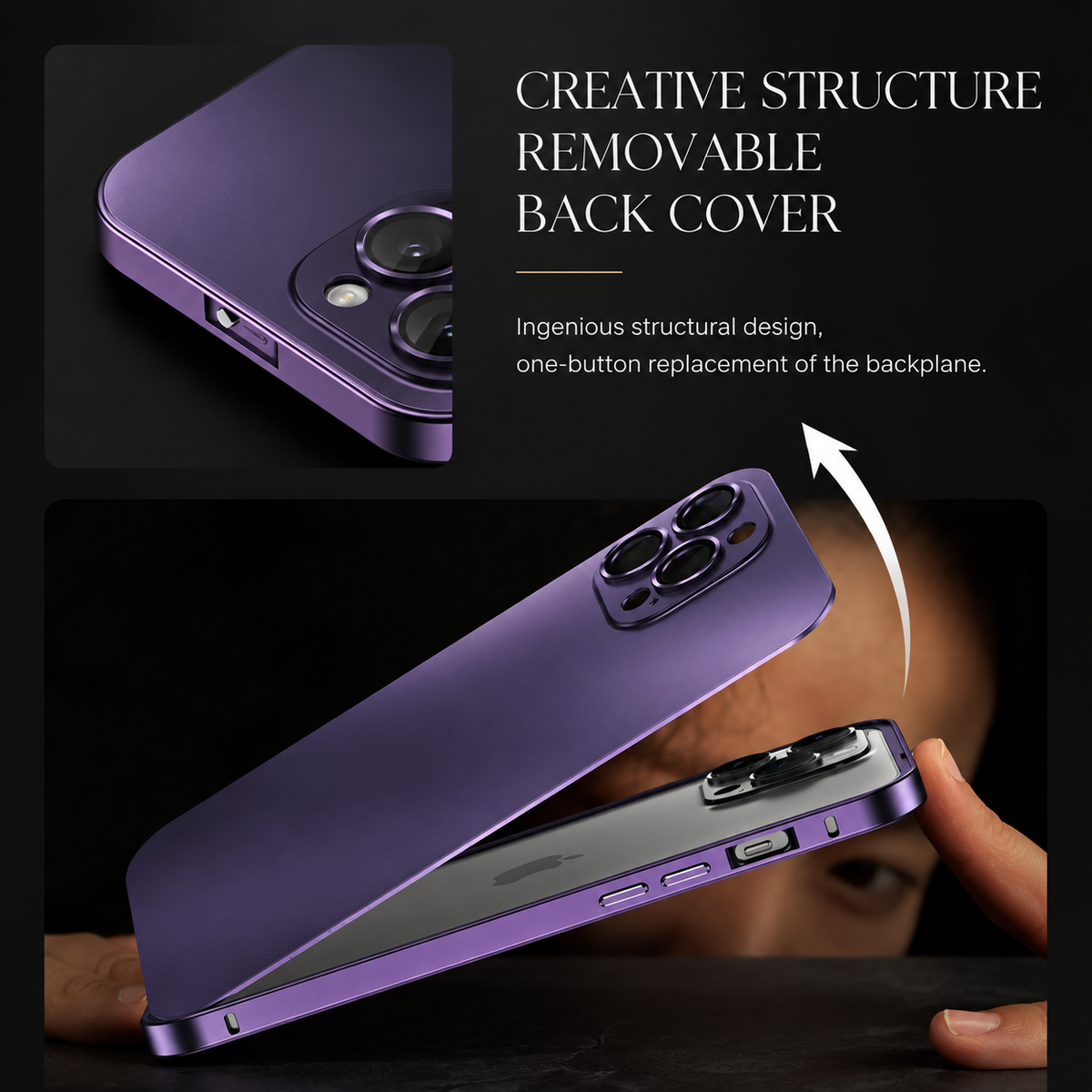 Premium iPhone Case Aluminum Metal Frame Shockproof Protective Cover Hard PC Back Camera Lens Protection Slim Lightweight Anti Scratch Design