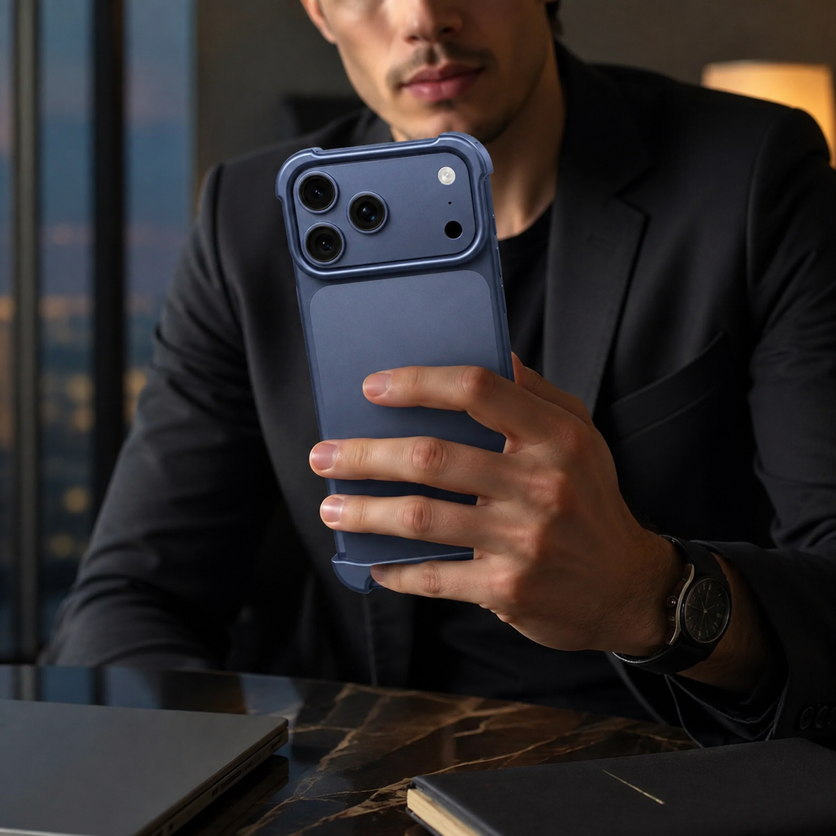 Premium iPhone Case Aviation Aluminum Frameless Metal Bumper Shockproof Borderless Ultra Slim Minimalist Lightweight Reinforced Edge Protective Cover