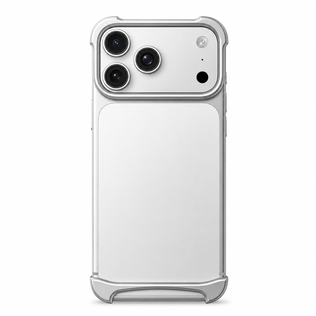 Premium iPhone Case Aviation Aluminum Frameless Metal Bumper Shockproof Borderless Ultra Slim Minimalist Lightweight Reinforced Edge Protective Cover