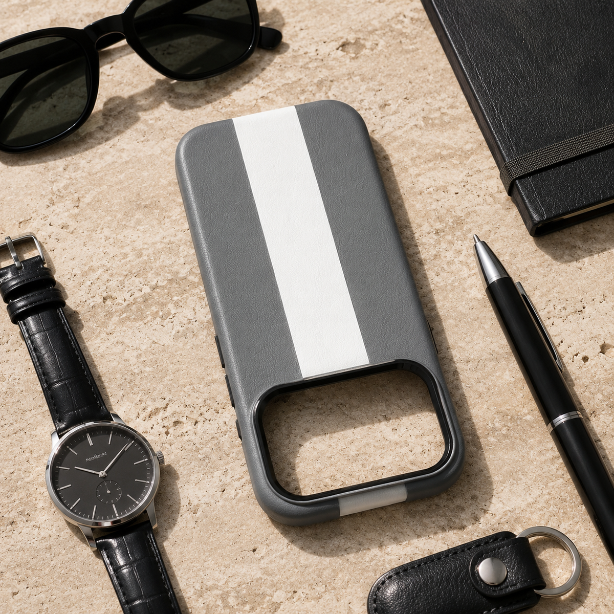 Premium iPhone Case Business Leather Magnetic Wireless Charging Shockproof Hard PC Artificial Leather Slim Anti Drop Protective Bumper Cover Case Design