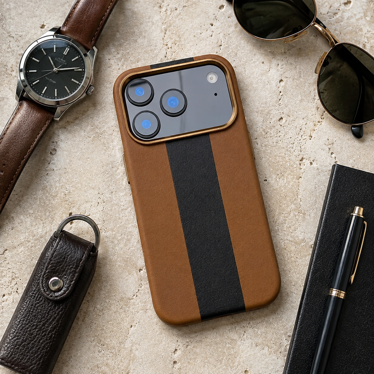 Premium iPhone Case Business Leather Magnetic Wireless Charging Shockproof Hard PC Artificial Leather Slim Anti Drop Protective Bumper Cover Case Design